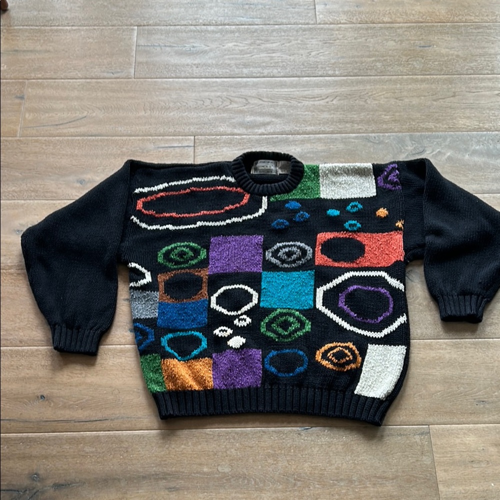 Vintage Concrete Colorful Geometric Pattern Sweater